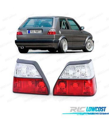 FANALI PER VOLKSWAGEN VW GOLF 2 83-91- ROSSO BIANCO