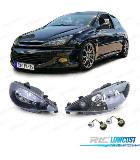 FARI PEUGEOT 206 98-06 NERO H4 OEM
