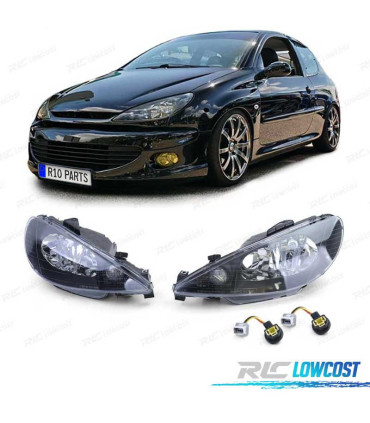 FARI PEUGEOT 206 98-06 NERO H4 OEM