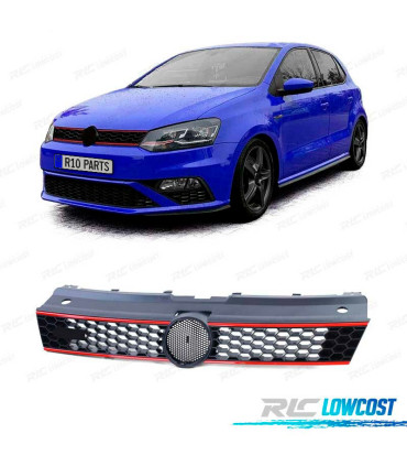 GRIGLIA VOLKSWAGEN VW POLO 6R 6C 09-17 LOOK GTI DOPPIA STRISCIA ROSSA