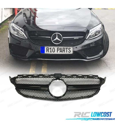 GRIGLIA PER MERCEDES W205 14-18 LOOK AMG C63 NERO LUCIDO CON TELECAMERA