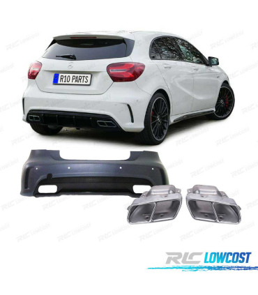 KIT CARROZZERIA MERCEDES W176 AMG A45 PARAURTI + MINIGONNE + TERMINALI DI SCARICO