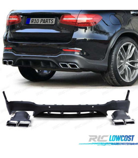 DIFFUSORE MERCEDES GLC X253 15-18 AMG PDC + TEMINALI DI SCARICO