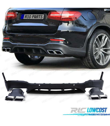DIFFUSORE MERCEDES GLC X253 15-18 AMG PDC + TEMINALI DI SCARICO