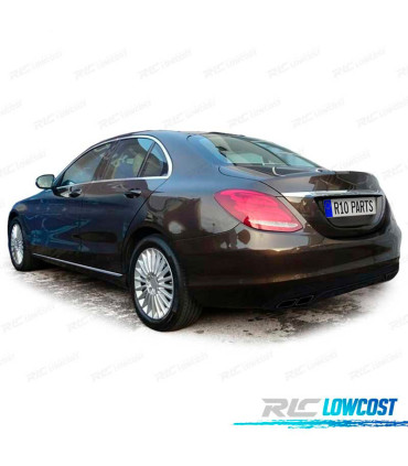 DIFFUSORE MERCEDES CLASSE C W205 SEDAN 14-18 LOOK AMG NERO OPACO + TERMINALI DI SCARICO