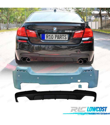 PARAURTI POSTERIORE BMW F10 10-17 DOPPIA USCITA LOOK M PERFORMANCE