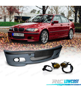 PARAURTI ANTERIORE BMW E46 99-05 LOOK M + FENDINEBBIA GIALLI