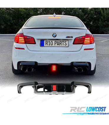 DIFFUSORE BMW F10 11-17 LOOK M5 NERO LUCIDO CON LUCE DI STOP