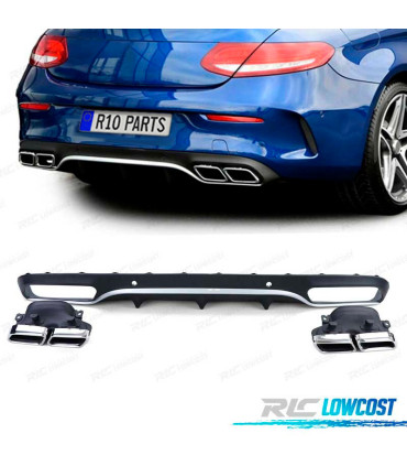 DIFFUSORE MERCEDES CLASSE C C205 COUPÉ 15-18 AMG PDC + TERMINALI DI SCARICO