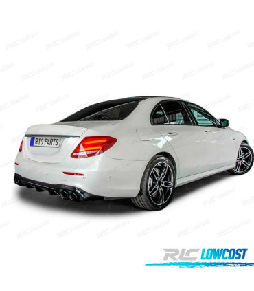 DIFFUSORE MERCEDES CLASSE E W213 SEDAN 16- AMG E53 NERO LUCIDO + TERMINALI DI SCARICO