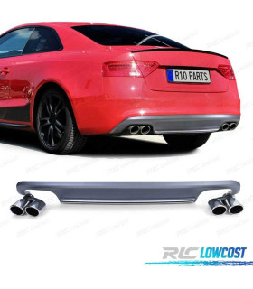 DIFFUSORE AUDI A5 COUPE CABRIO 11-17 LOOK S5 + TERMINALI DI SCARICO