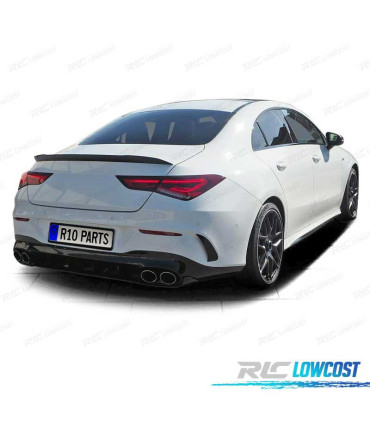 DIFFUSORE MERCEDES CLA C118 19- ASPECTO AMG NERO LUCIDO + TERMINALI DI SCARICO