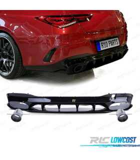 DIFFUSORE MERCEDES CLA C118 19- AMG NERO LUCIDO + TERMINALI DI SCARICO