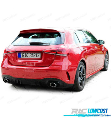 DIFFUSORE MERCEDES CLASSE A W177 18- LOOK A35 AMG NERO LUCIDO + TERMINALI DI SCARICO