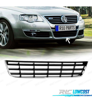 GRIGLIA PARAURTI VOLKSWAGEN VW PASSAT B6 05-10 NERO CROMATO
