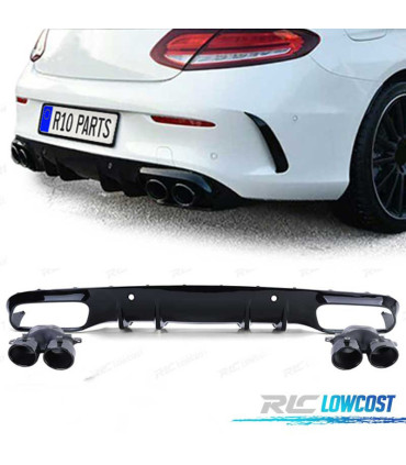 DIFFUSORE MERCEDES CLASSE C C205 COUPÉ 14-18 AMG PDC + TERMINALI DI SCARICO