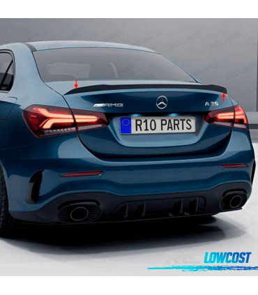 SPOILER ALERON MERCEDES CLASSE A V177 19- LOOK AMG A35 NERO LUCIDO