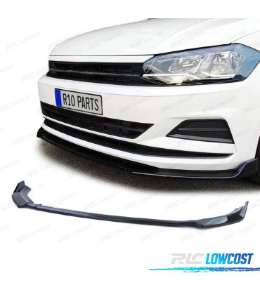 SPOILER LIP PER VOLKSWAGEN VW POLO 6 2G AW 17- NERO LUCIDO