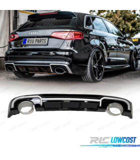 DIFFUSORE AUDI A3 SPORTBACK 16- LOOK RS3 + TERMINALI DI SCARICO