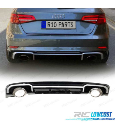 DIFFUSORE AUDI A3 8V SPORTBACK 13- LOOK RS3 + TERMINALI DI SCARICO