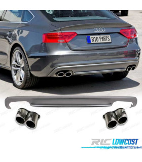 DIFFUSORE AUDI A5 SPORTBACK 12-15 LOOK S LINE + TERMINALI DI SCARICO