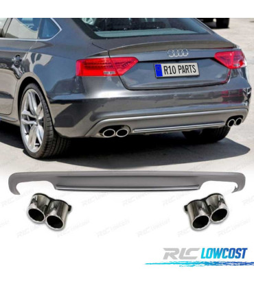 DIFFUSORE AUDI A5 SPORTBACK 12-15 LOOK S LINE + TERMINALI DI SCARICO