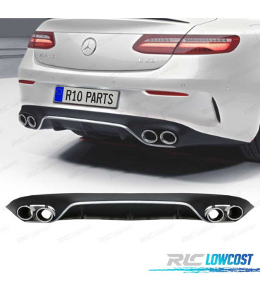DIFFUSORE MERCEDES CLASSE E C238 16- E53 AMG ARGENTO + TERMINALI DI SCARICO