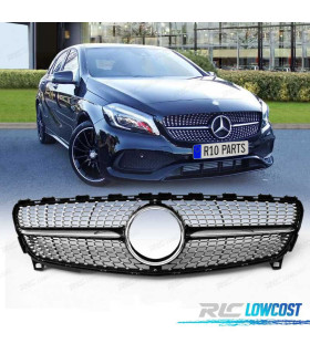 GRIGLIA PER MERCEDES CLASSE A W176 16-18 ASPECTO DIAMANTE NERO CROMATO