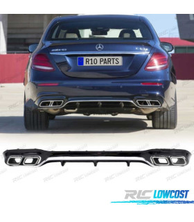 DIFFUSORE MERCEDES CLASSE E W213 AMG 16-19 LOOK E63 + TERMINALI DI SCARICO