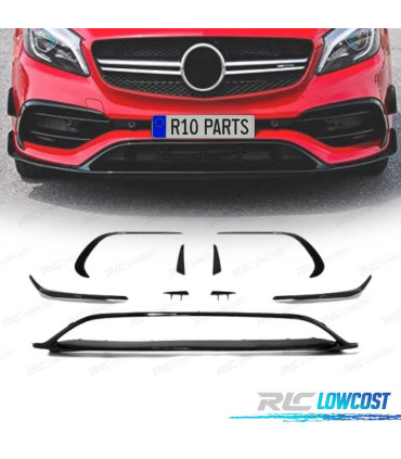 SPOILER LIP MERCEDES CLASSE A W176 16-18 LOOK AMG A45 NERO LUCIDO