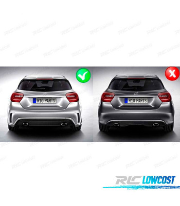 DIFFUSORE MERCEDES CLASSE A W176 12-18 LOOK AMG A45 TERMINALI DI SCARICO