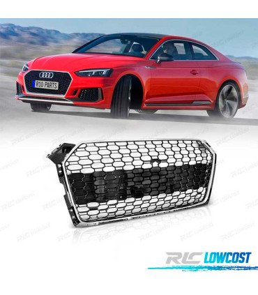 GRIGLIA PER AUDI A5 16-19 PDC LOOK RS5 CROMATO NERO