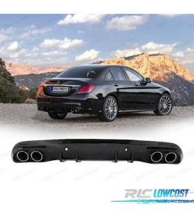 DIFFUSORE MERCEDES CLASSE C W205 SEDAN 14-20 AMG PDC + TERMINALI DI SCARICO CROMATI