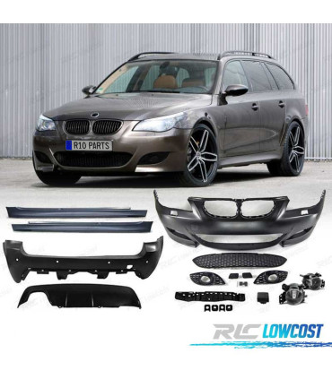 KIT CARROZZERIA BMW E61 TOURING 03-07 LOOK M5 LAVAFARI + FENDINEBBIA
