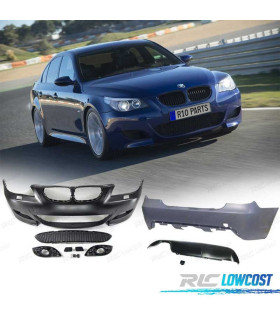KIT CARROZZERIA BMW E60 03-07 LOOK M5 PARAURTI ANTERIORE + POSTERIORE