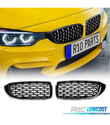 GRIGLIE BMW F32 F33 F36 LOOK M4 NERO DIAMANTE CROMATO