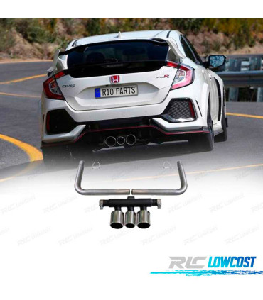TERMINALE SCARICO POSTERIORE HONDA CIVIC 16- LOOK TYPE R CROMATO