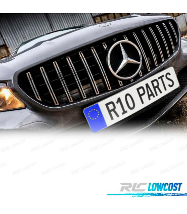 GRIGLIA PER MERCEDES CLA C117 13-16 NERO EFFETTO CROMATO LOOK AMG GT