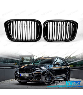 GRIGLIA DOPPIA BMW X3 G01 G08 X4 G02 LOOK M PERFORMANCE NERO LUCIDO