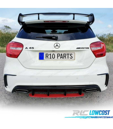 DIFFUSORE PER MERCEDES CLASSE A W176 AMG 12-18 LOOK A45 AMG NERO LUCIDO ROSSO