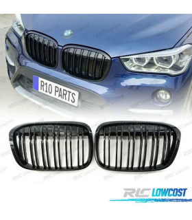 GRIGLIA DOPPIA PER BMW X1 F48 15- LOOK M NERO LUCIDO