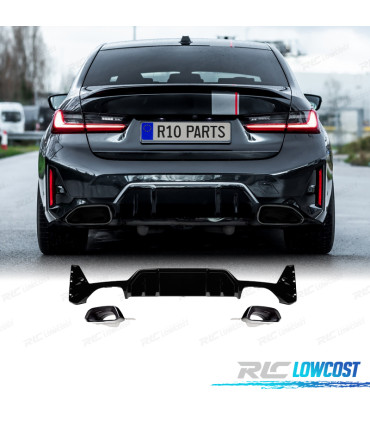DIFFUSORE BMW G20 G21 LCI 23-25 LOOK 340i NERO LUCIDO + TERMINALI DI SCARICO