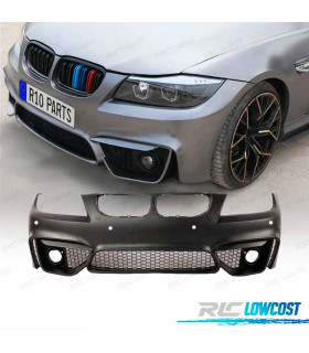 PARAURTI ANTERIORE PER BMW E90 E91 08-12 LOOK M4 PDC GRIGLIA NEBBIA