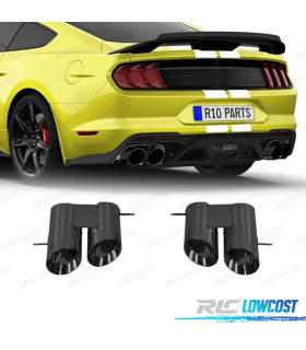 TERMINALI SCARICO FORD MUSTANG 15-22 LOOK GT500 NERO LUCIDO