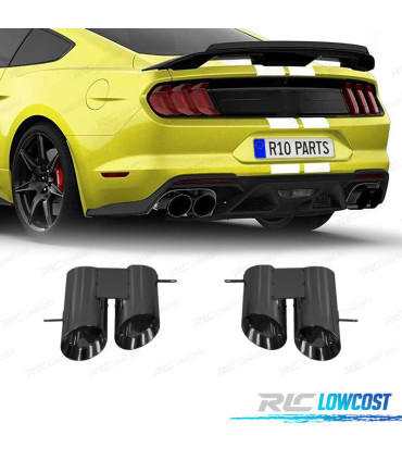 TERMINALI SCARICO FORD MUSTANG 15-22 LOOK GT500 NERO LUCIDO
