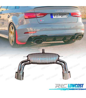 SILENZIATORE DI SCARICO AUDI A3 S LINE HATCHBACK 17-20 LOOK RS3 CROMATO