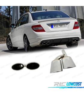 TERMINALI SCARICO SPECIFICO MERCEDES CLASSE C W204 07-15 LOOK AMG C63 50X125