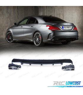 DIFFUSORE MERCEDES CLA C117 13-16 AMG CLA45 NERO COLLETTORE DI SCARICO