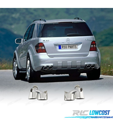 TERMINALI SCARICO MERCEDES ML W164 08-11 LOOK AMG CROMATO