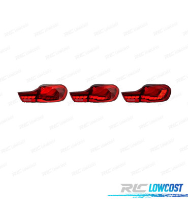 FANALI FULL LED BMW F32 F33 F36 LIGHT BAR OLED SFONDO ROSSO 13-18